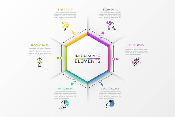 moderne infografik-designvorlage - 6 stock-grafiken, -clipart, -cartoons und -symbole