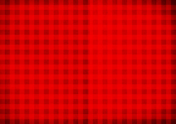 istock Red crumpled checkered paper background. 1174612168