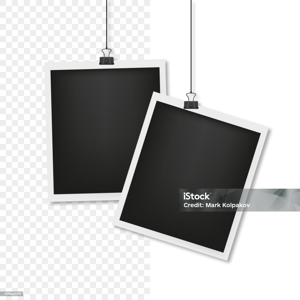Transparent Card Shadow Photo Card On Thread With Shadow Transparent Background Stock ...