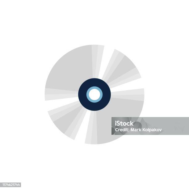 Oval Computer Disk Computer Disk In Flat Style On White Background Stock Illustration ...