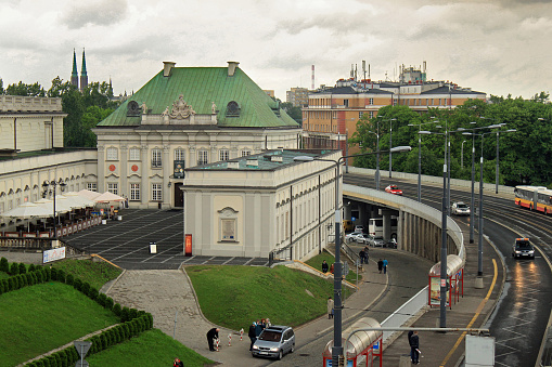 WARSAW, POLAND - MAY 12, 2012: View of the The Copper-Roof Palace in center of Warsaw. It takes its unusual name from its copper roof - a rarity in the first half of the 18th century.