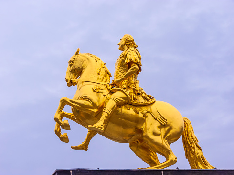 The Goldener Reiter (Golden Rider) in Dresden, Saxony. Germany.