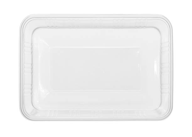 plastic food box disposable top view - plastic tray imagens e fotografias de stock