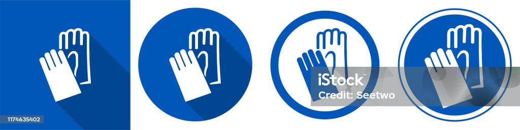 Hand Protection Symbol Chart Symbol Wear Hand Protection Sign Isolate On White Background Vector ...