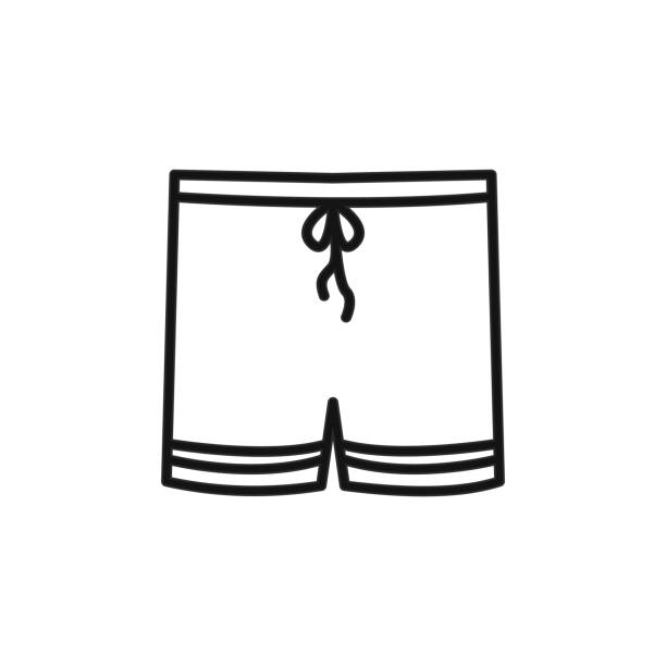 illustrations, cliparts, dessins animés et icônes de maillot de bain pour hommes ou icône de ligne féminine. éléments d'icônes d'illustration de style de vie. signes, symboles peuvent être utilisés pour le web, logo, application mobile, interface ui, ux - bodysurfing