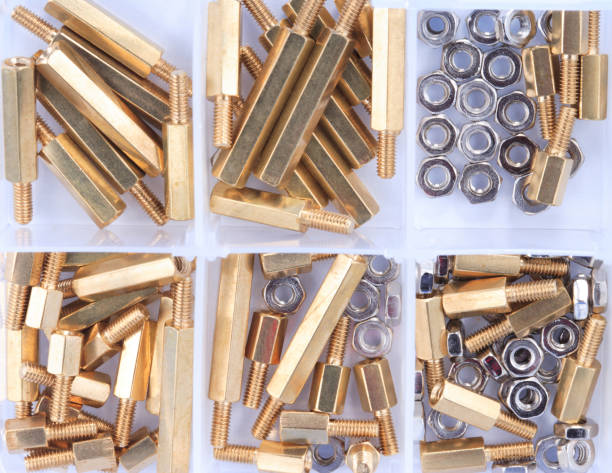 istock Brass Standoff Spacer Male and Female set in plastic container 1174637237