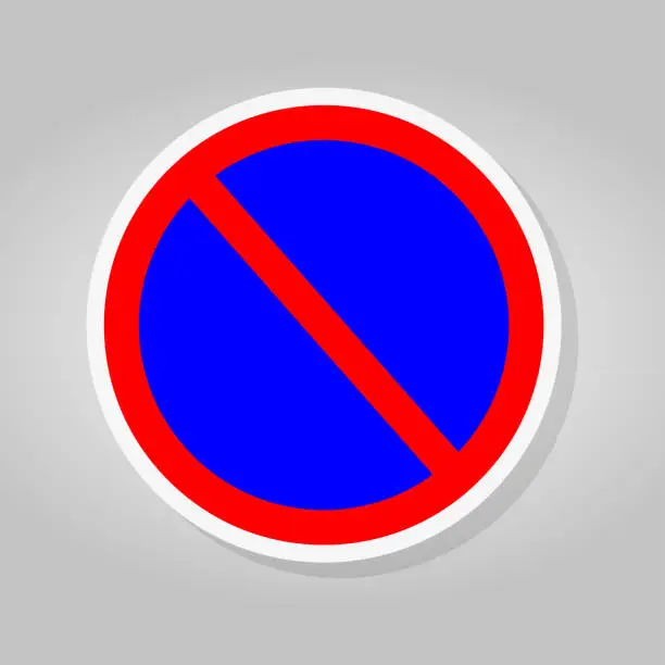 Vector illustration of No Parking Traffic Road Sign Isolate On White Background,Vector Illustration