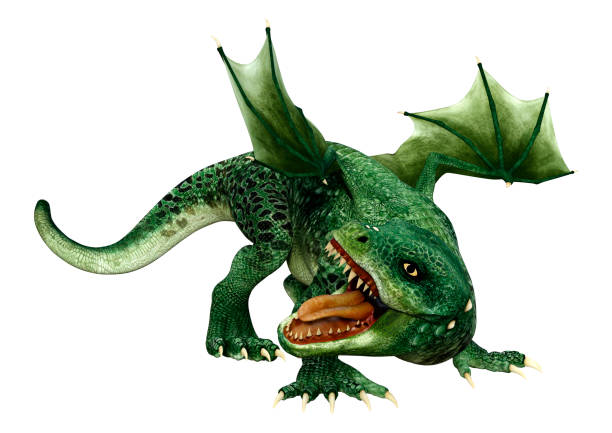 istock 3D illustration fantasy dragon on white 1174642666