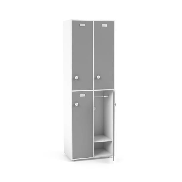 istock Gray lockers. High section of lockers for schoool or gym 1174647904