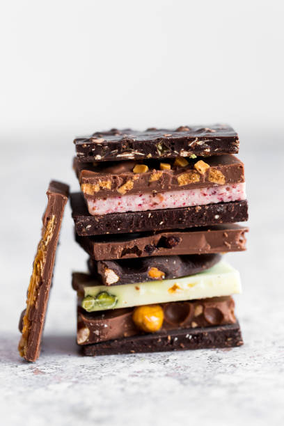 istock Macro close up of gourmet chocolate stack 1174648726