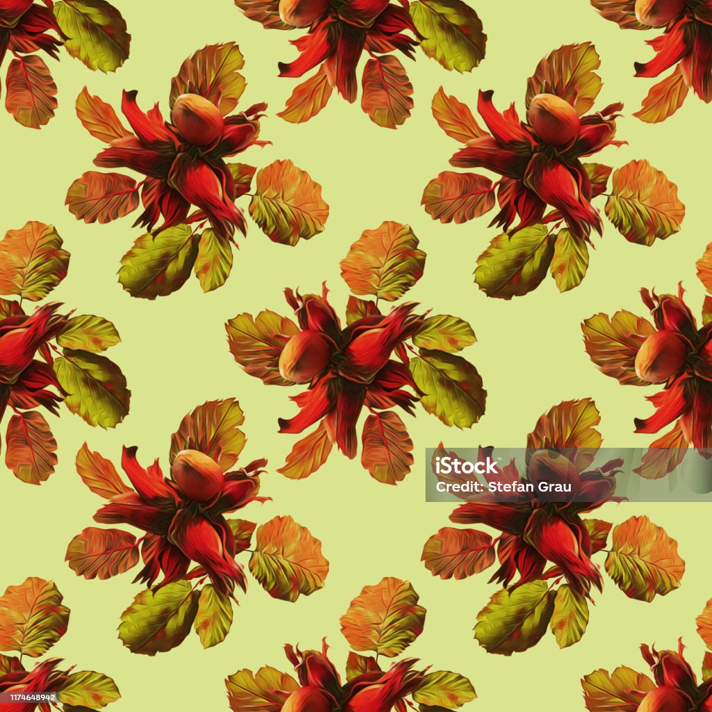 Abstract Pattern Nuts Nuts Seamless Pattern Watercolor Illustration Stock Illustration ...