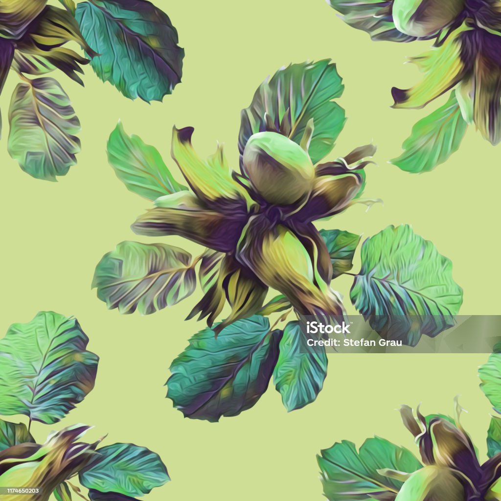 Abstract Pattern Nuts Nuts Seamless Pattern Watercolor Illustration Stock Illustration ...