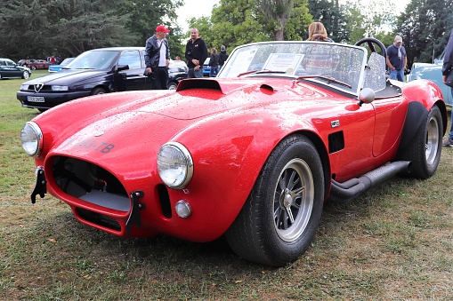 Shelby Cobra 427 SC - Color red - Convertible sports car 2 doors - Exhibition of collection vehicles 