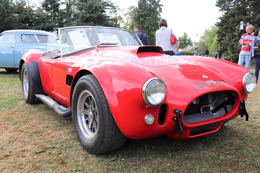 Shelby Cobra 427 SC - Color red - Convertible sports car 2 doors - Exhibition of collection vehicles 