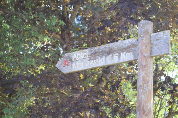istock sign towards abbey 1174651091