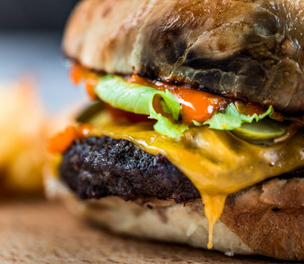 istock Macro close up of fresh flame grilled burger 1174652382