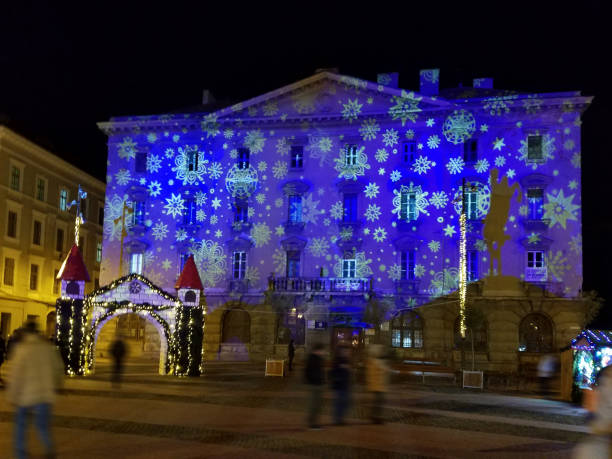 istock Nighttime Christmas decoration in the city 1174656231