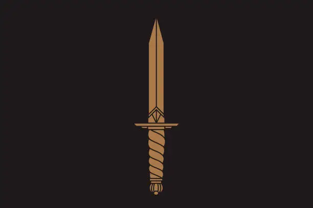 Vector illustration of Sword Designs, Metal Sword, European straight swords.European straight swords, vector illustration, Daggers and Knife.