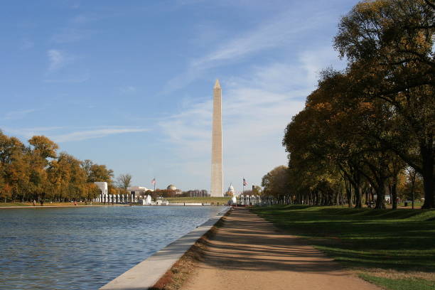 istock Washington Memorial, the Obelisk, over Reflecting Pool in the fall, Washington DC 1174663264
