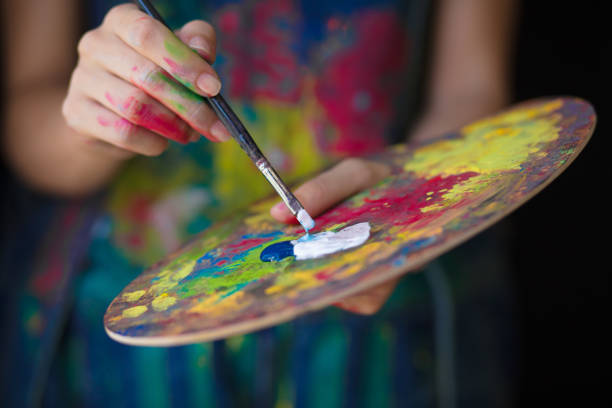 istock Closeup of brush and palette 1174675794