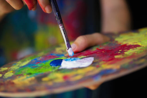 istock Closeup of brush and palette 1174675833