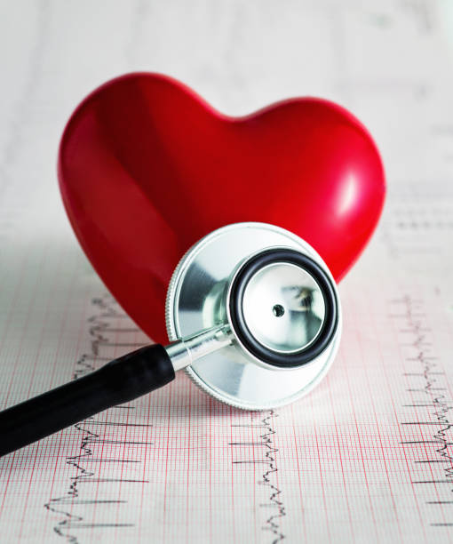 Heart, stethoscope and EKG