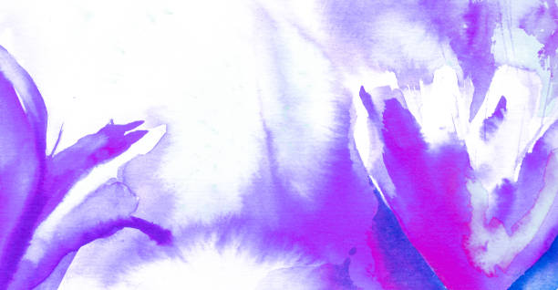 istock Whispers. A handmade watercolor illustration: pink flowers on white paper. 1174683932