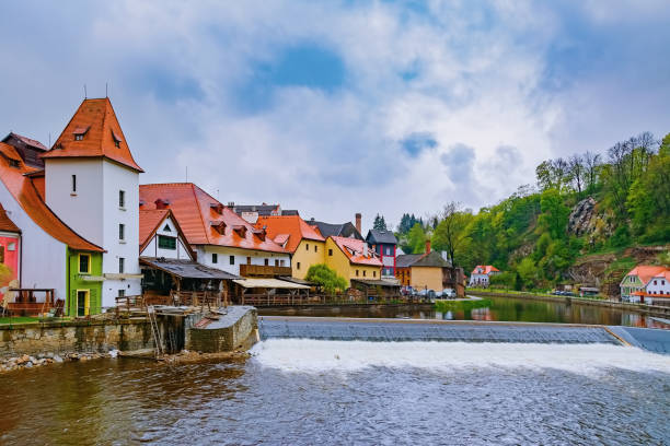 Cesky Krumlov with river and castle in Czech Republic