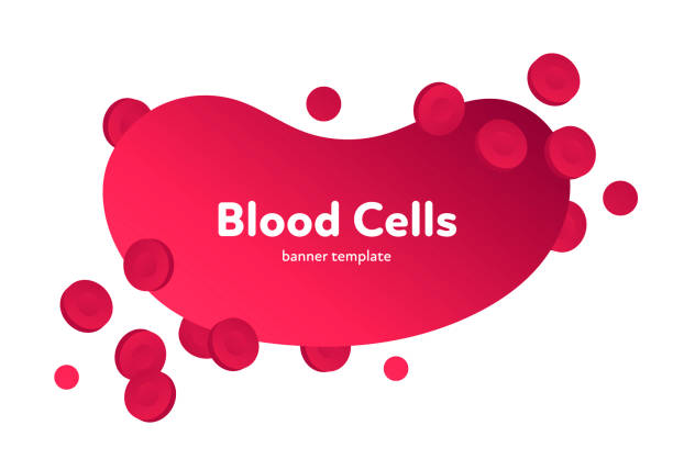 illustrazioni stock, clip art, cartoni animati e icone di tendenza di modello banner fluido sangue astratto. - blood red blood cell blood cell blood sample