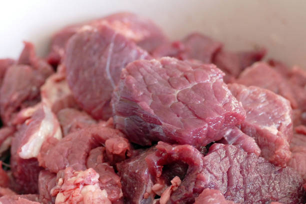 istock skinned large cattle, large male cattle slaughtered for meat, 1174691795