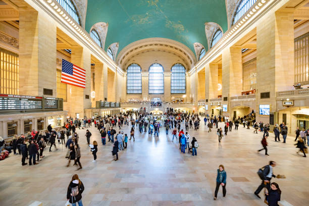 Hall of Grand Central Terminal, New York City, USA Tourists are visiting Grand Central Terminal, New York City, USA nyc subway platform stock pictures, royalty-free photos & images