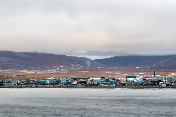 View of coastline of Nome, Alaska, USA. stock photo