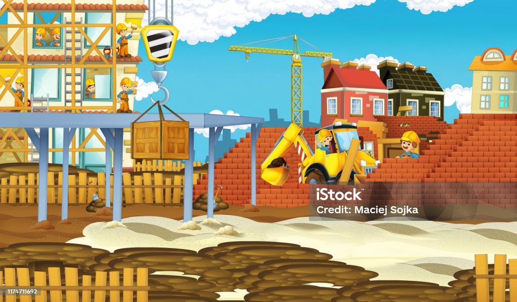 Ilustración de Escena De Dibujos Animados De La Obra De Construcción En La Ciudad y más Vectores Libres de Derechos de Aire libre - iStock Ilustración de Escena De Dibujos Animados De La Obra De Construcción En La Ciudad y más Vectores Libres de Derechos de Aire libre - iStock