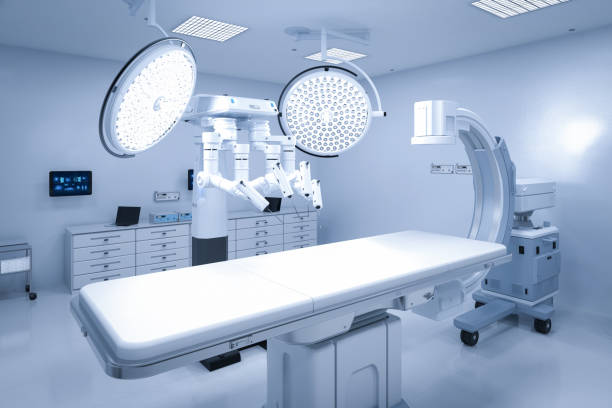 macchina di scansione c-arm - chirurgia robotica foto e immagini stock