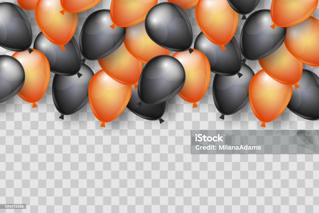 Ilustración de Diseño De Halloween Con Globos De Helio Negro Y Naranja  Decoración De Portada Transparente Para Una Imagen Personalizada  Ilustración Vectorial y más Vectores Libres de Derechos de Acontecimiento -  iStock