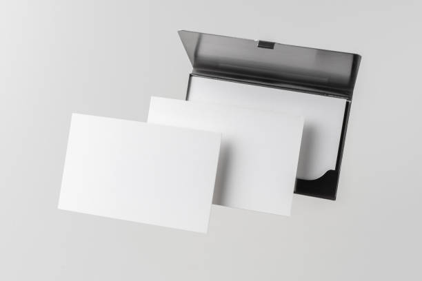 istock top view of business card with case on white 1174721502