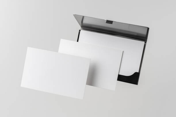 istock top view of business card with case on white 1174721505