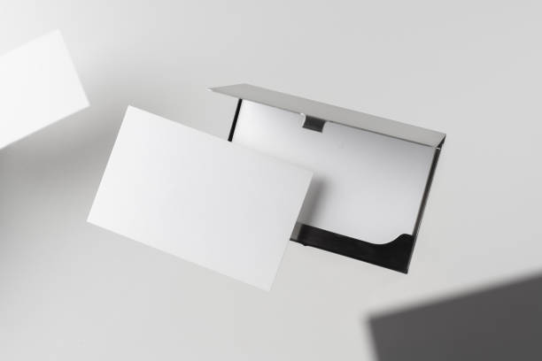 istock top view of business card with case on white 1174721512