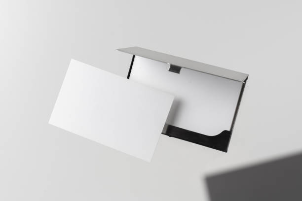 istock top view of business card with case on white 1174721516