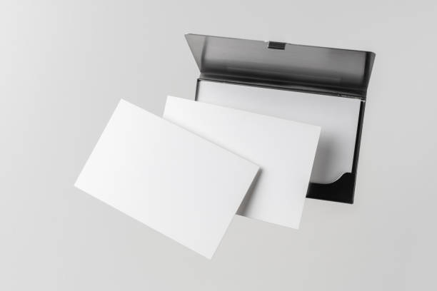 istock top view of business card with case on white 1174722065