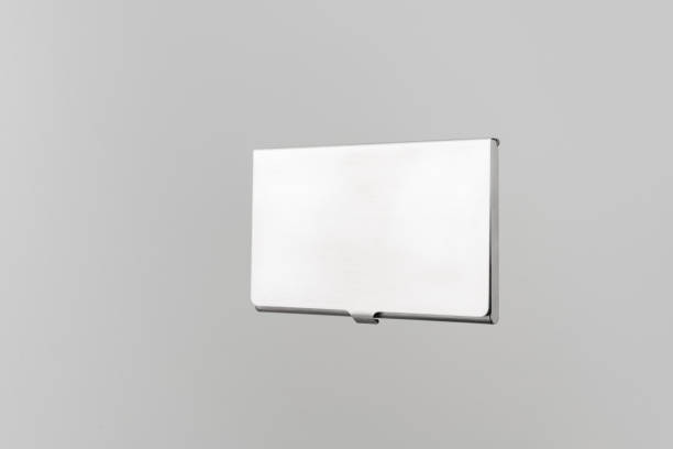 istock top view of business card with case on white 1174722172