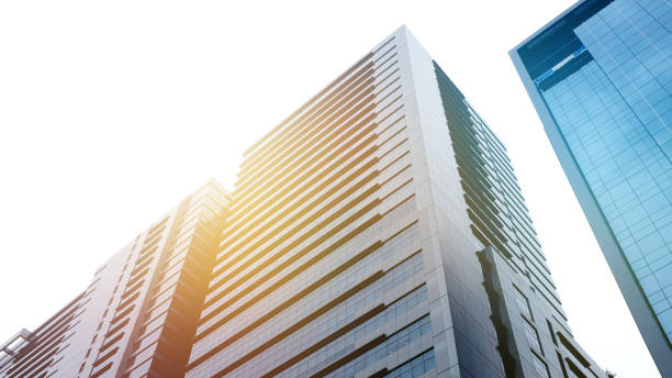 istock Close-Up modern office building.building with copy space.windows office building for background 1174727660