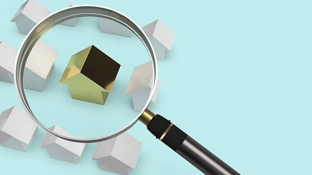 istock house and Magnifying glass for  Property concept 3d rendering. 1174728368