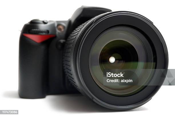 Dslr Camera Stock Photo - Download Image Now - Black Color, Camera - Photographic Equipment, Clipping Path