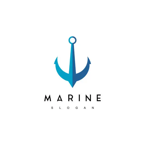 Vector illustration of Marine Logo, Anchor Symbol Design Inspiration