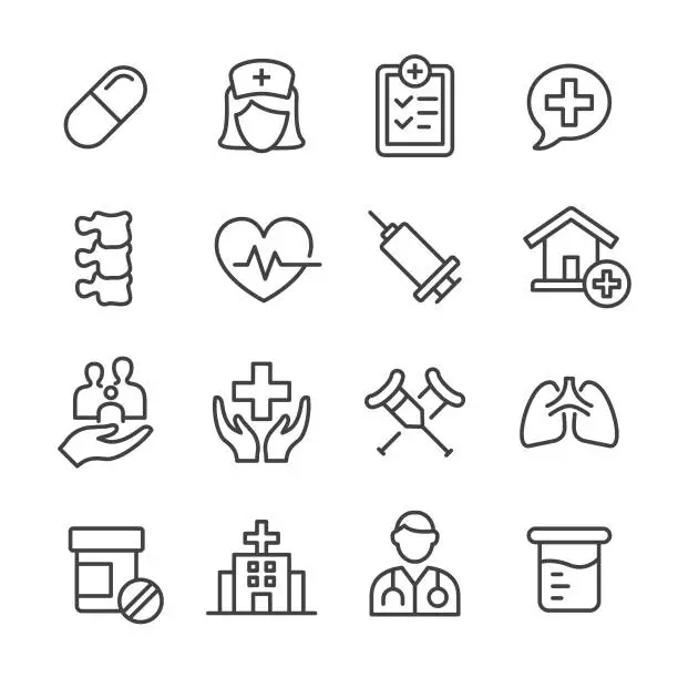 Vector illustration of Medical Icons - Line Series