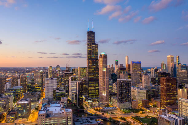 istock Chicago from Above at Sunset 1174739709