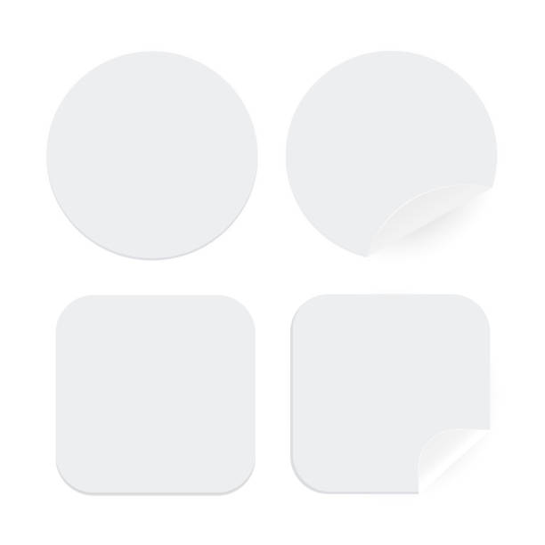 istock The round adhesive sticker is blank, simulated with curved corners. Blank white circular stripe And white circle vector sticker 1174740803