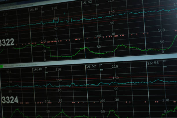 Financial data analysis graph, forex trading background