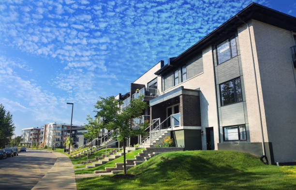 Modern Street and Apartment Building